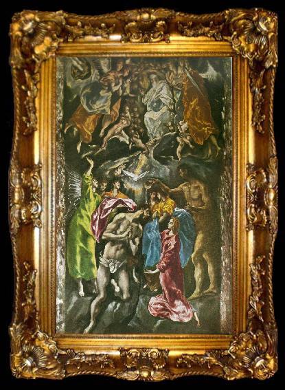 framed  El Greco baptism of christ, ta009-2